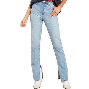 Blank NYC Cooper Tall Slim Straight Light Wash Denim Jeans Women’s US 30